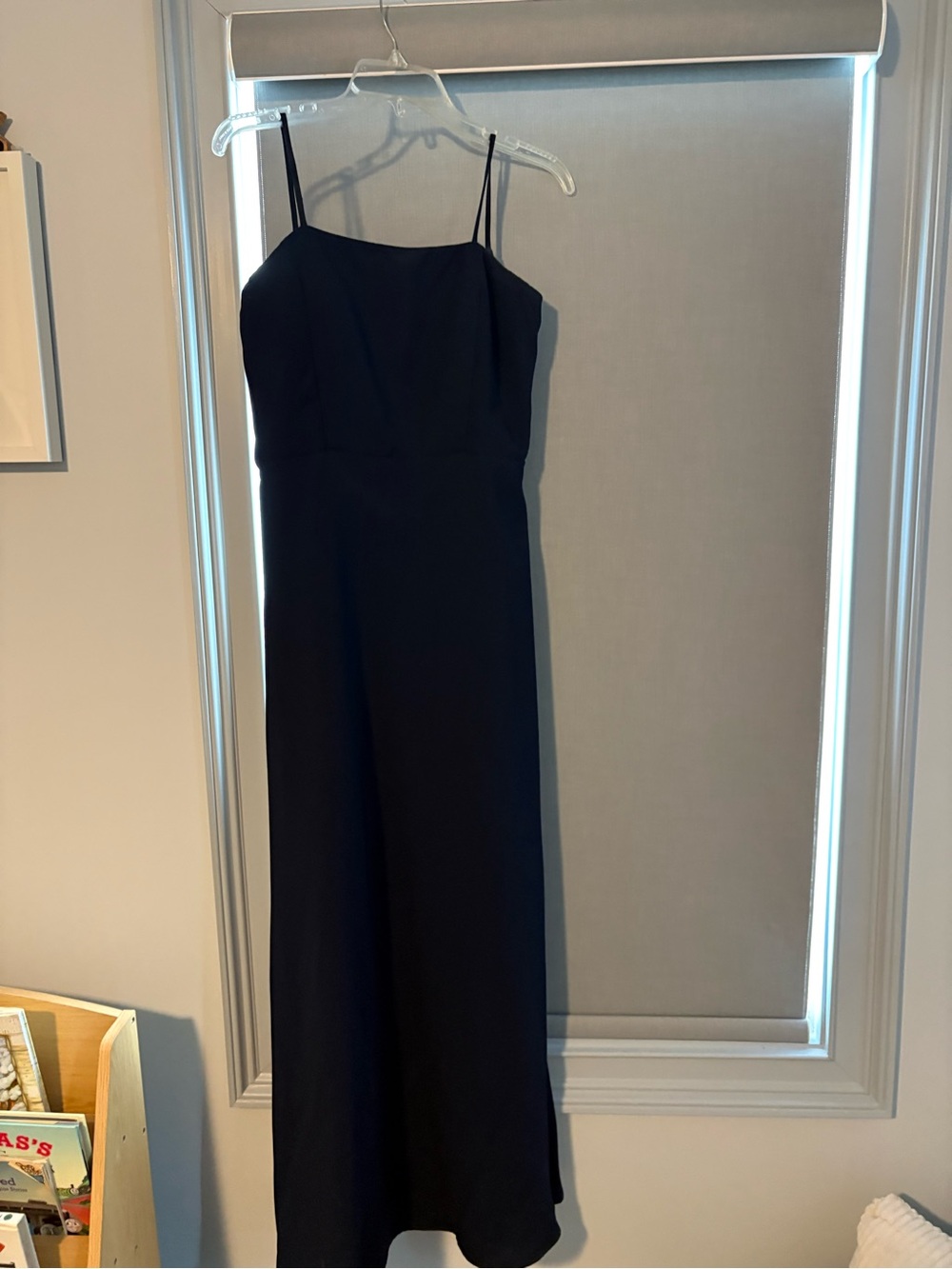 Haley Paige navy blue bridesmaid dress